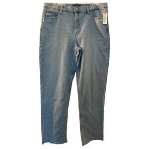 Calvin Klein jeans, size 16, Vintage Straight style, light blue wash.  Raw hem.